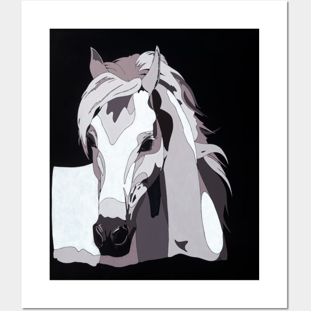 Arabian Horse - with hidden picture of girl Wall Art by konnijensen